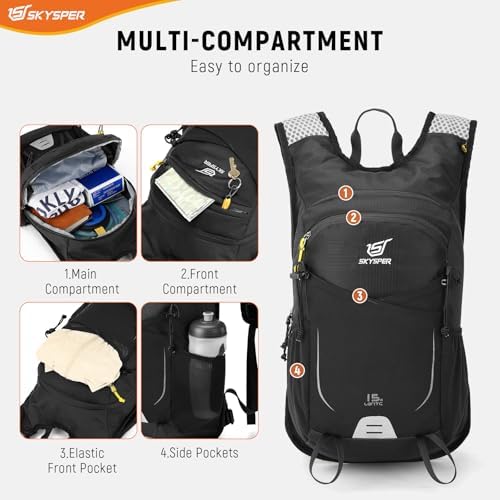 SKYSPER 15L Hiking Backpack – Lightweight Breathable Travel Daypack
