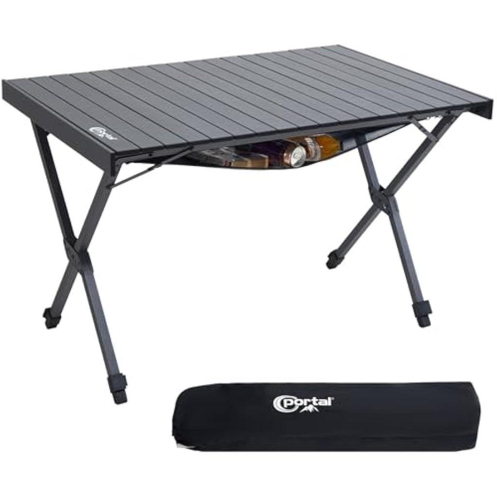 Portal Large Aluminum Camping Table – Height Adjustable Folding Picnic Desk