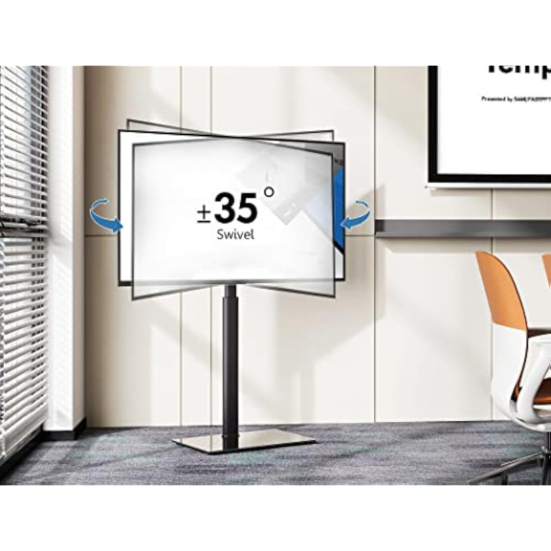 FITUEYES TV Floor Stand | Swivel Height Adjustable Mount for 32-60 Inch