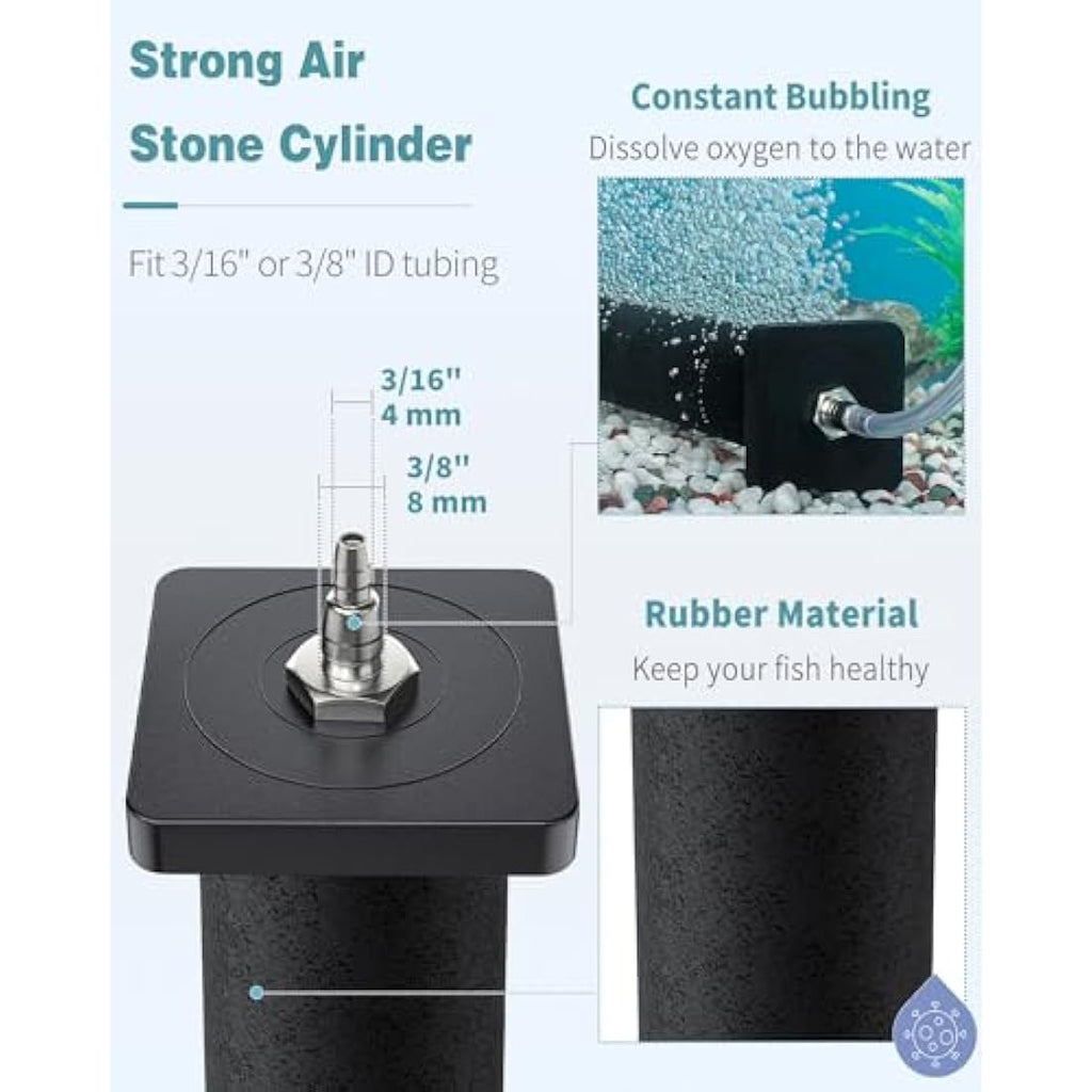Pawfly 30cm Aquarium Air Stone Cylinder for Ponds & DWC Systems, 2 Pack