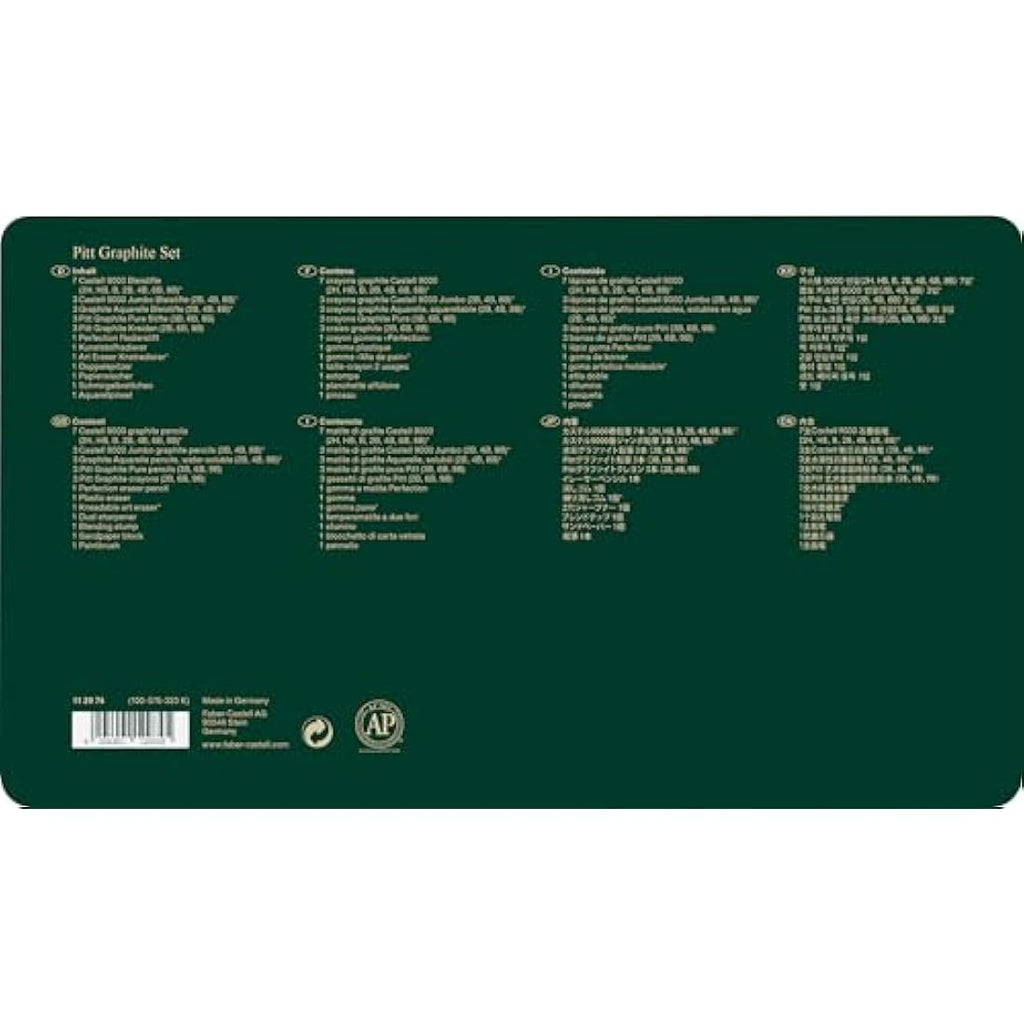 Faber-Castell Pitt Graphite Drawing Set – 26-Piece Professional Tin