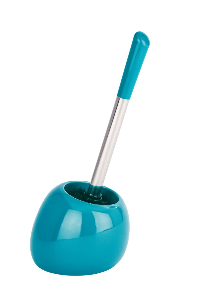 WENKO Polaris Ceramic Toilet Brush Set – Petrol Blue Bathroom Decor