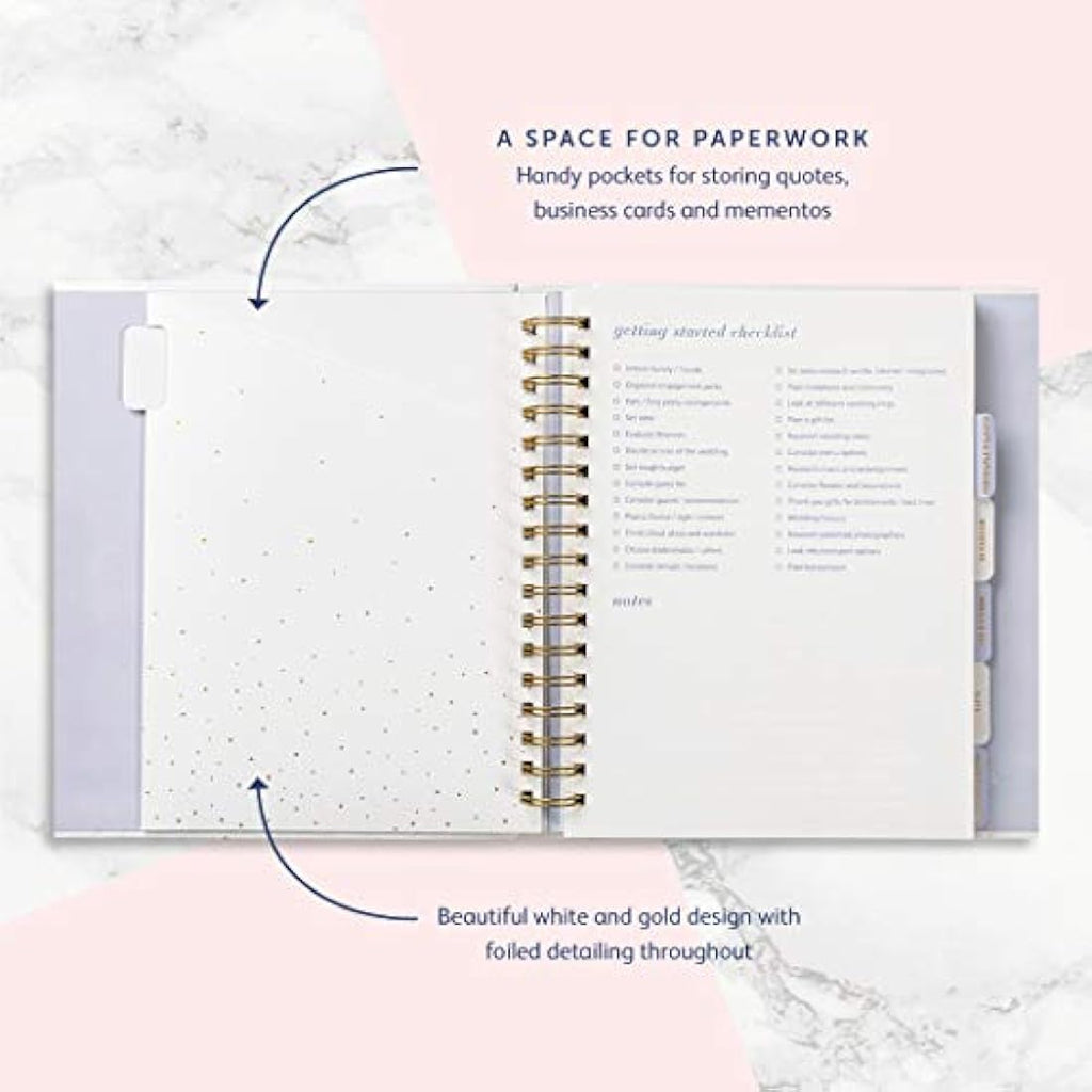 Busy B Wedding Planner – White & Gold Spiral-Bound Bridal Organiser