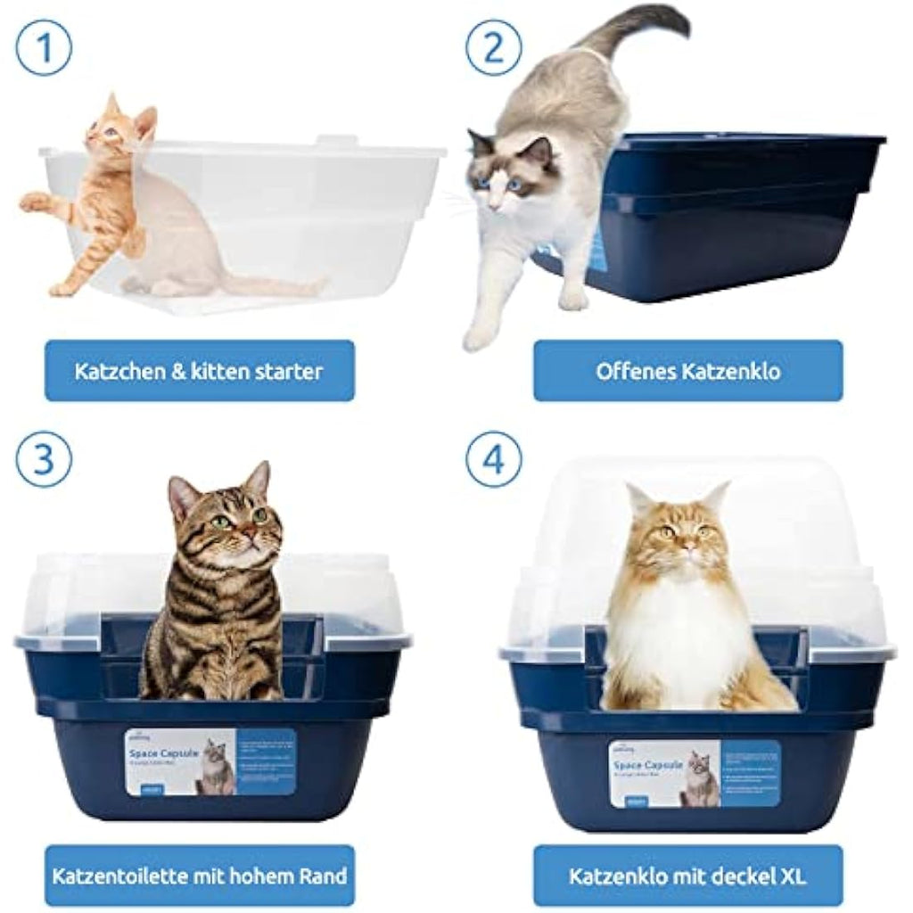 Petfamily 3-in-1 Cat Litter Box – Large Foldable Hooded Anti-Leak Tray
