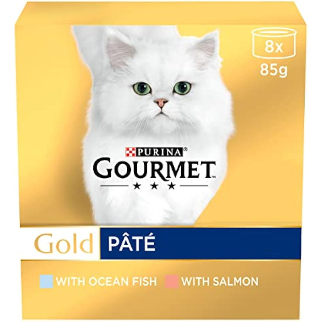 Gourmet Gold Senior 7+ Fish Pate Wet Cat Food - 48 x 85g Multipack