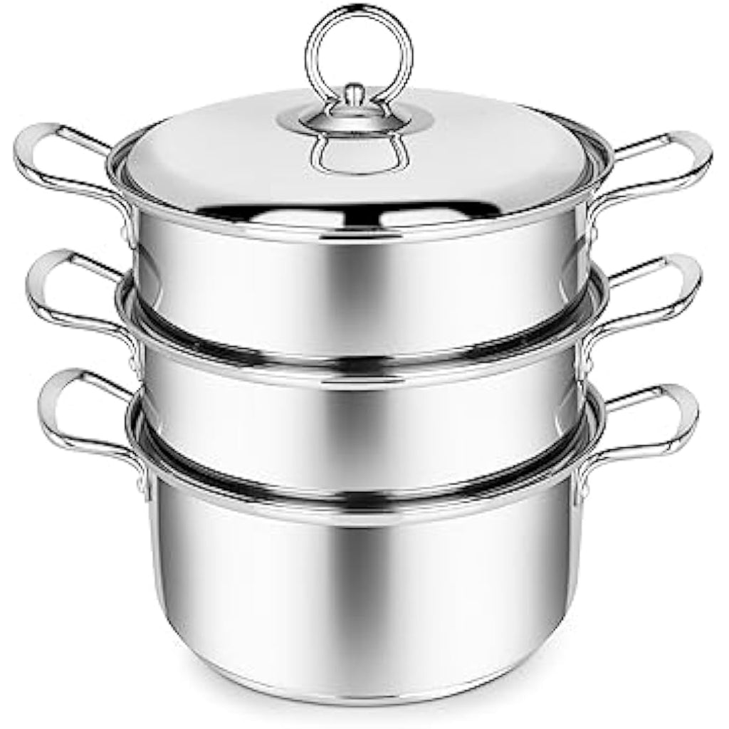 Penguin Home 3-Tier Stainless Steel Food Steamer Set | Induction, 20cm