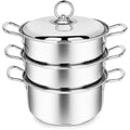 Penguin Home 3-Tier Stainless Steel Food Steamer Set | Induction, 20cm