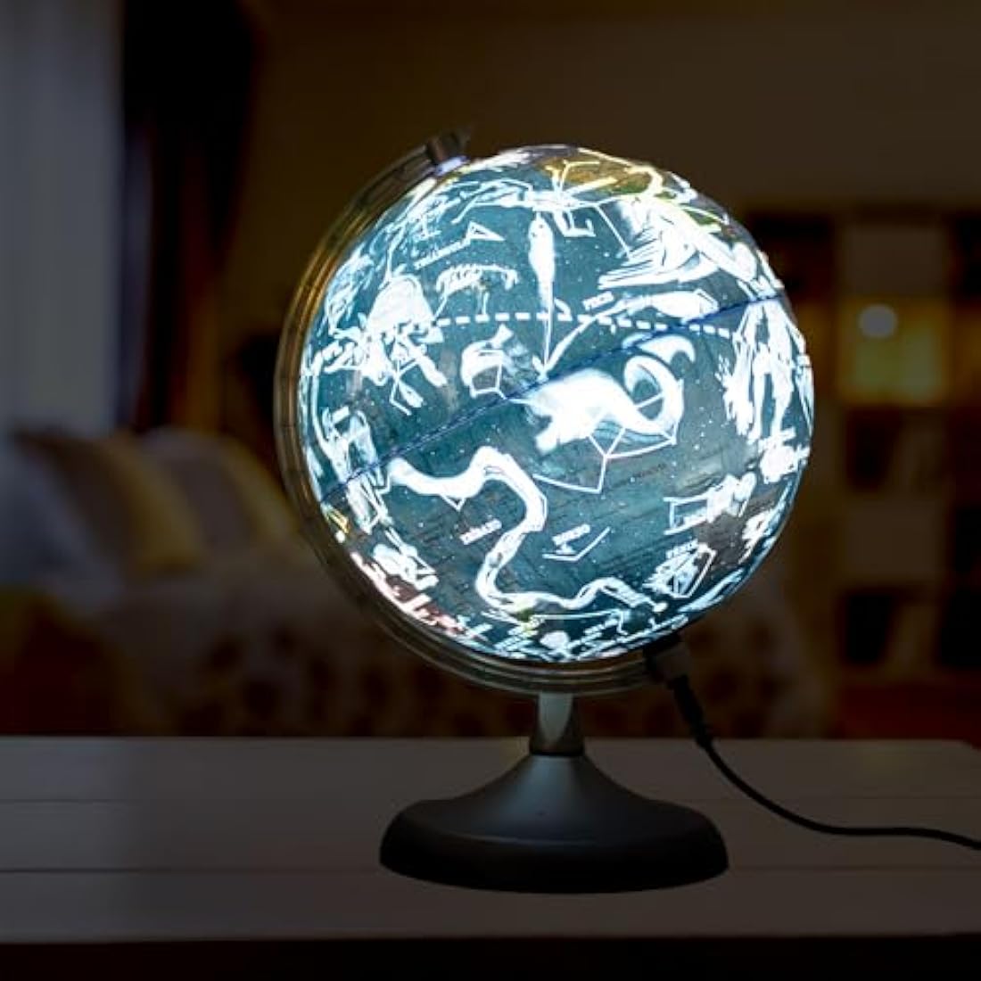 Interactive Spanish Globe – LED Night & Day Lamp for Kids