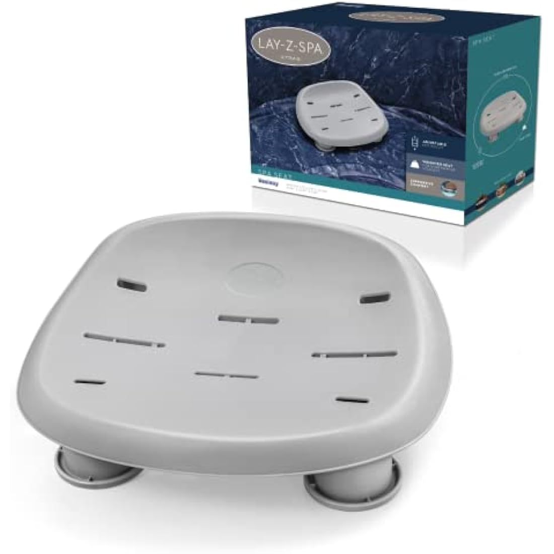 Lay-Z-Spa Adjustable Hot Tub Seat | Weighted Universal Spa Seat - Grey