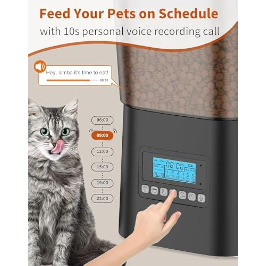 HoneyGuaridan Automatic Cat Feeder for 2 Cats | 3.5L Dual Bowl Dispenser