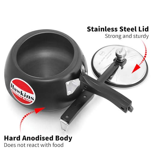 Hawkins Contura Black 1.5L Hard Anodized Aluminum Pressure Cooker