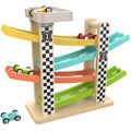 Top Bright Wooden Car Ramp Racer – Toddler Educational Toy with 4 Cars