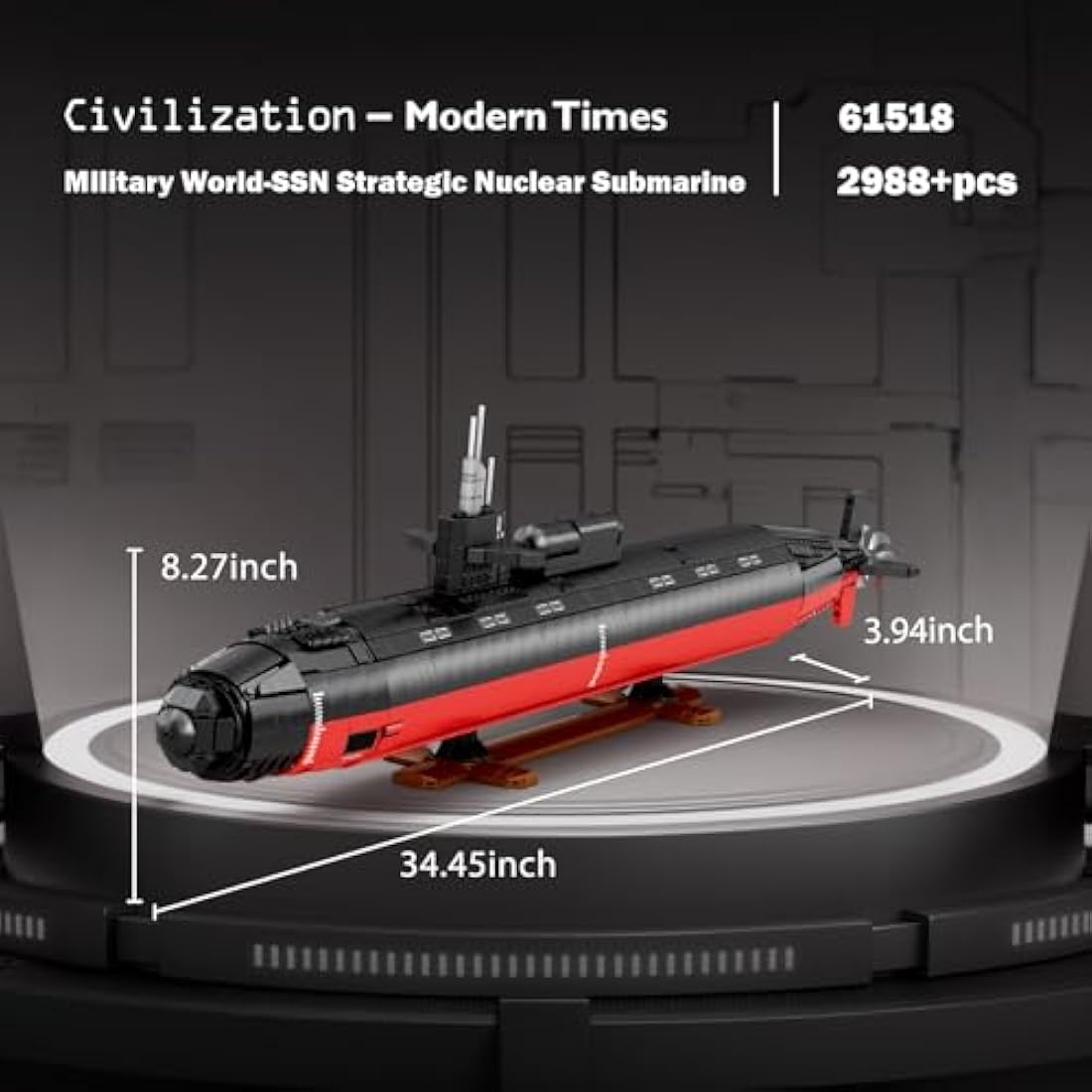 JMBricklayer Los Angeles-class Nuclear Submarine Model Set - 2750PCS