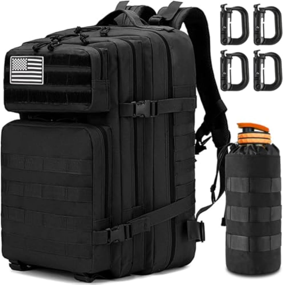 MUCHER 45L Military Tactical Backpack | Molle Survival Rucksack with Bottle Holder