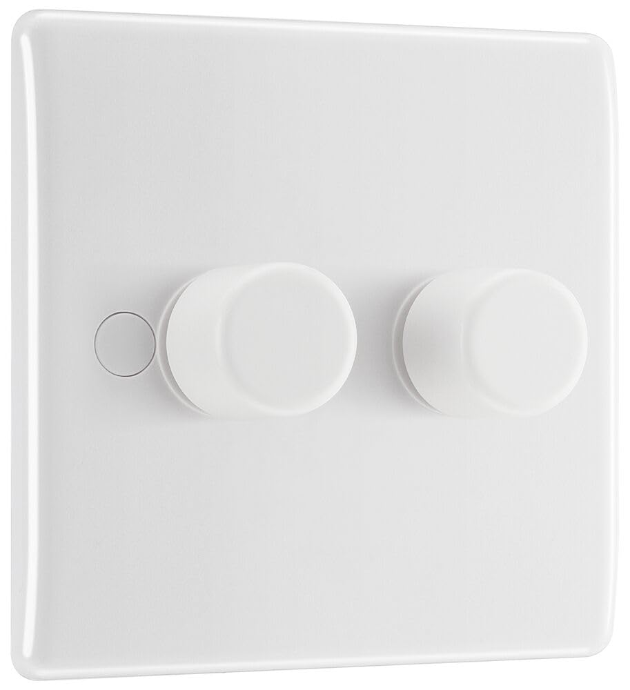 BG Electrical 2-Way Double Dimmer Switch | Nexus 800 Series, 200W