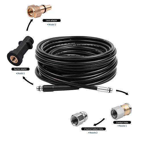 DERASL 30M High Pressure Washer Drain Hose Cleaning Kit for Karcher K2-K7