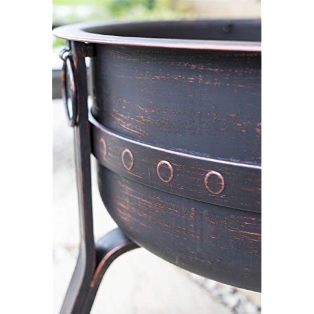 La Hacienda Brava Large Steel Firepit | Deep Bowl Bronze Effect