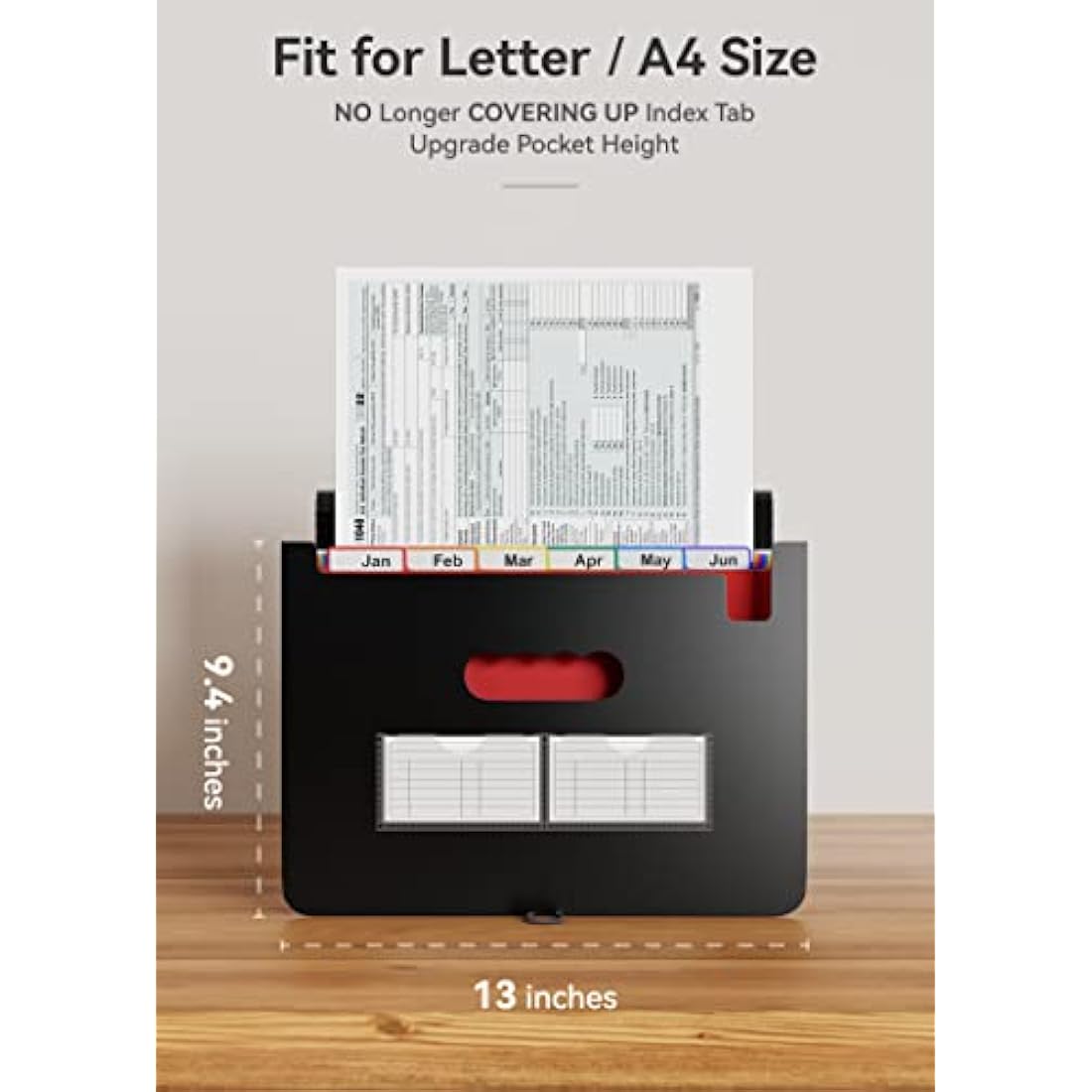 ABC life 12 Pockets Expanding File Folder | A4 Desktop Document Organiser