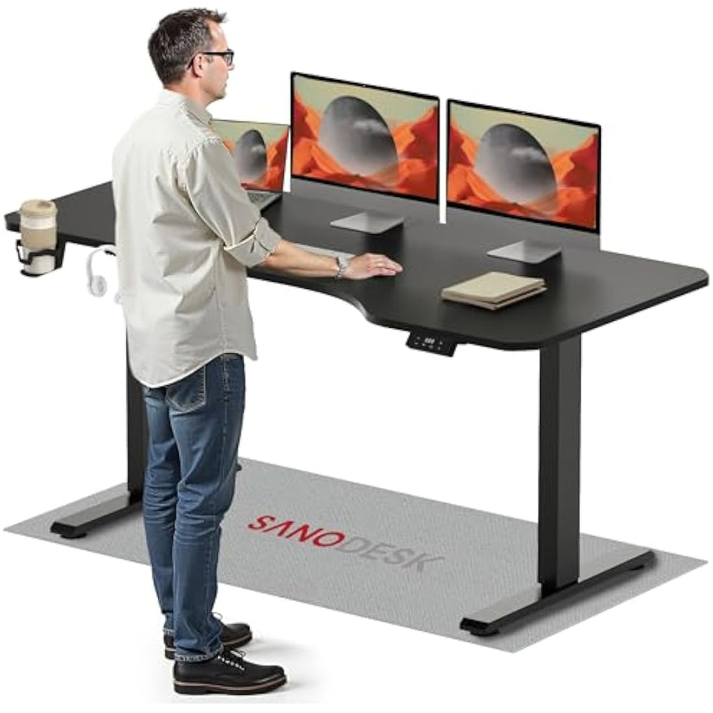 SANODESK Electric Standing Desk – 160x75cm Height Adjustable Table