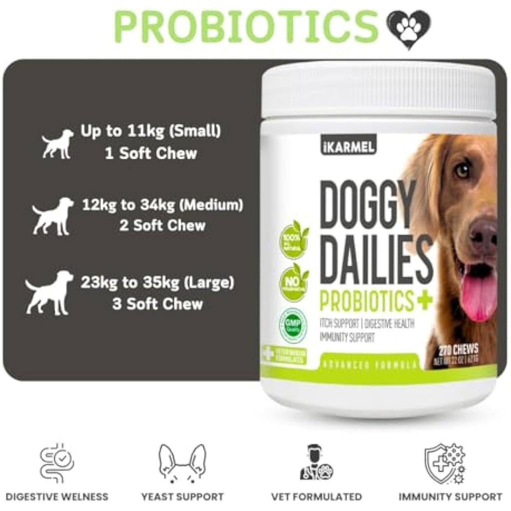 Doggy Dailies Probiotics for Dogs – Digestive & Immune Support Chews