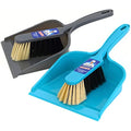 MR.SIGA Dustpan and Brush Set - Pack of 2 Blue & Grey Cleaning Tools