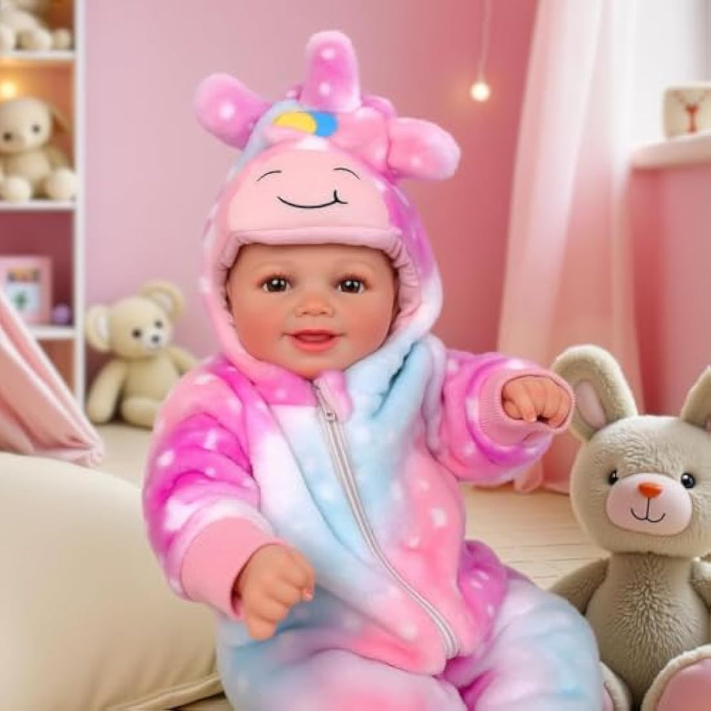Babeside 17 Inch Realistic Reborn Baby Doll – Smiling Vinyl Newborn Girl