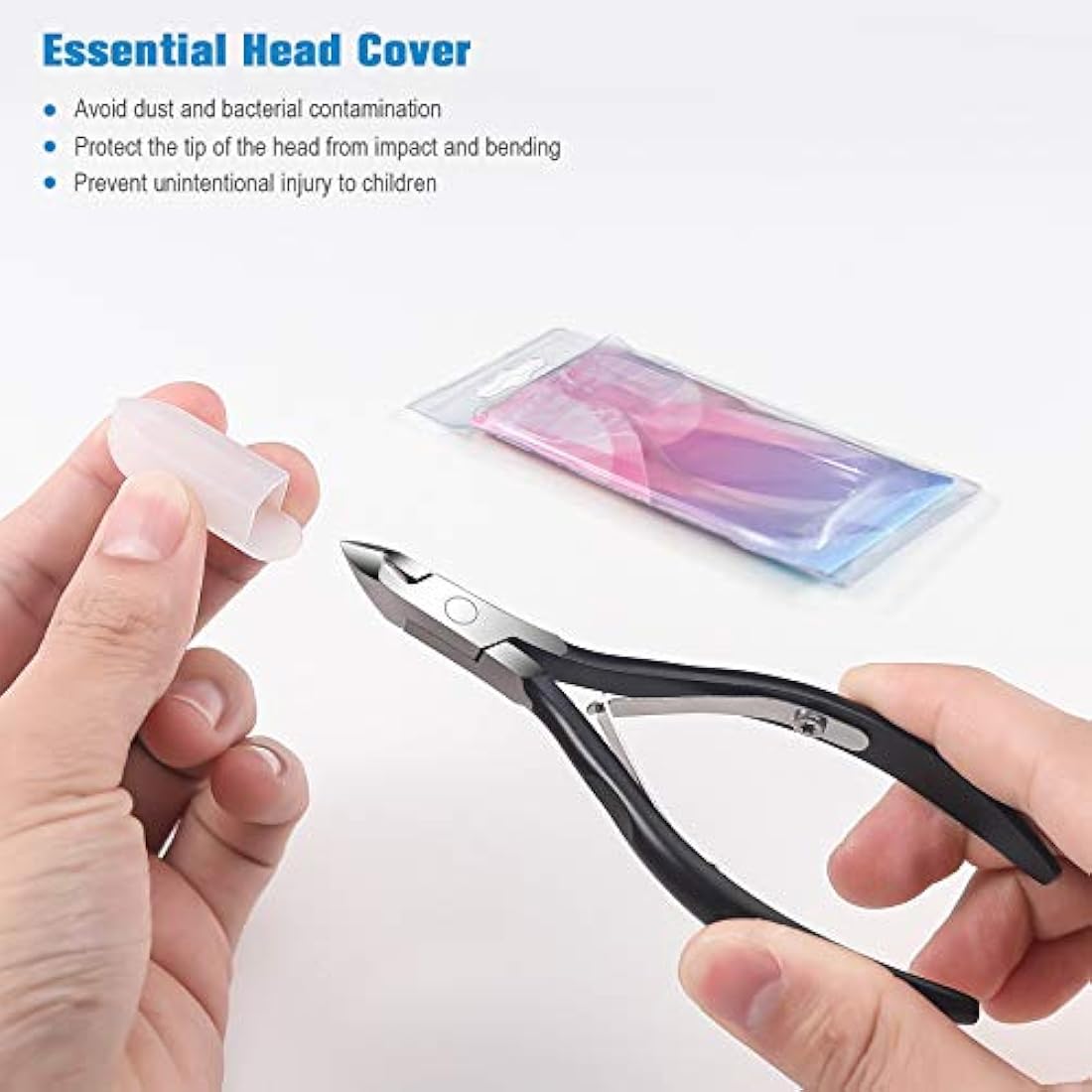 FERYES Professional Cuticle Nippers – Stainless Steel Trimmer, Matt Black
