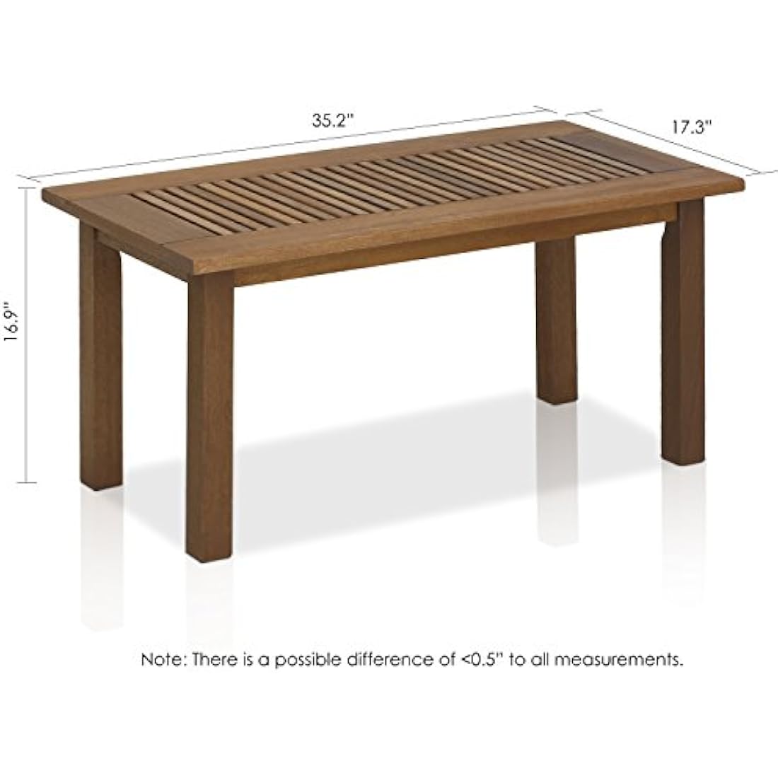 Furinno Tioman Hardwood Outdoor Coffee Table - Meranti Wood, Teak Oil