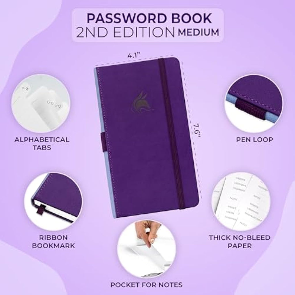 Jolof Store Password Book 2nd Edition – Hardcover Internet Login Organizer