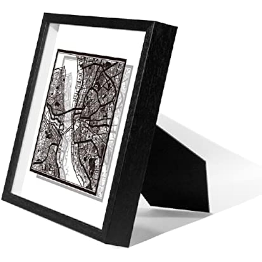 Liverpool Paper Cut Map – Framed Wall Art Decor, 23x23 cm