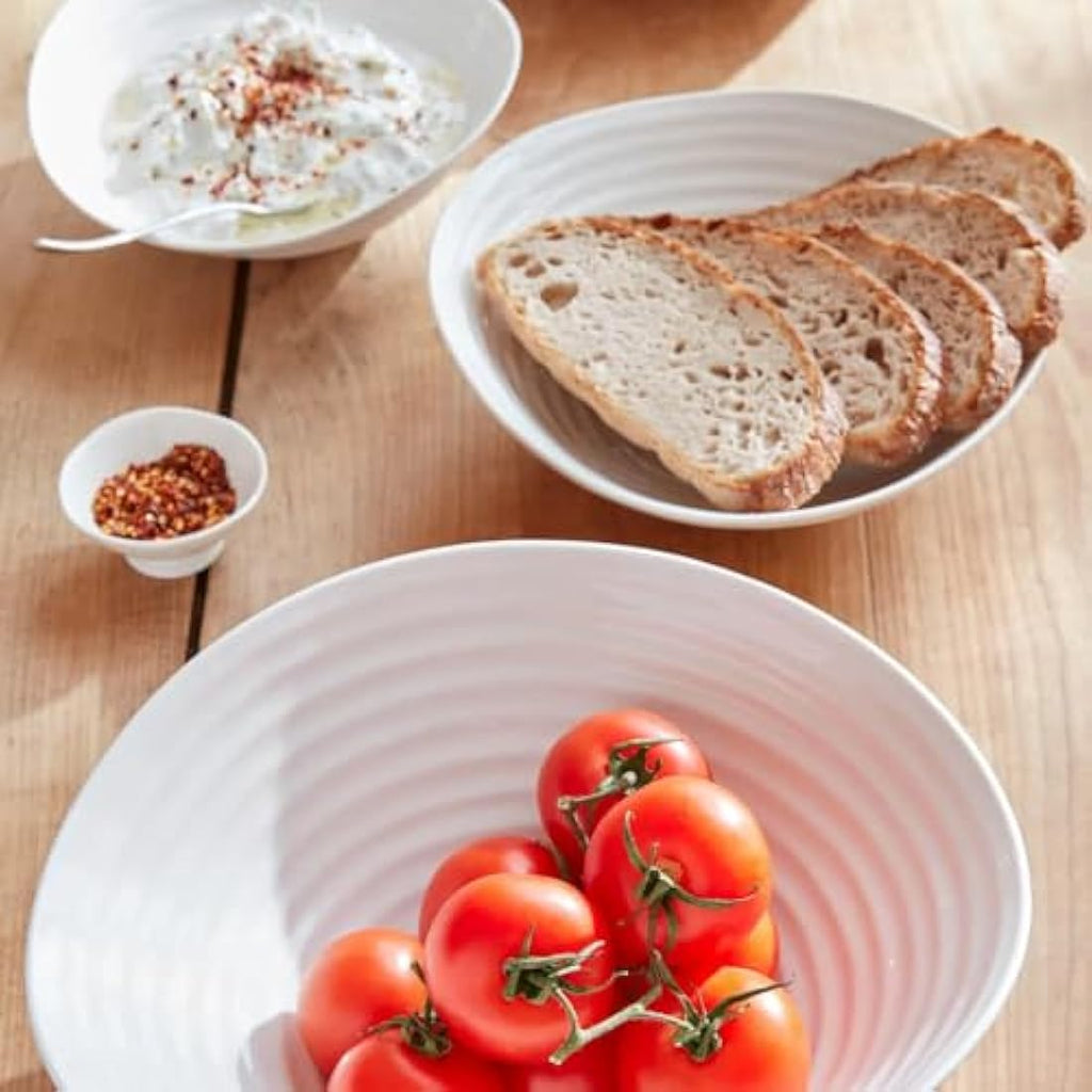 Portmeirion Porcelain Salad Bowl – White Microwave Safe Serving Dish