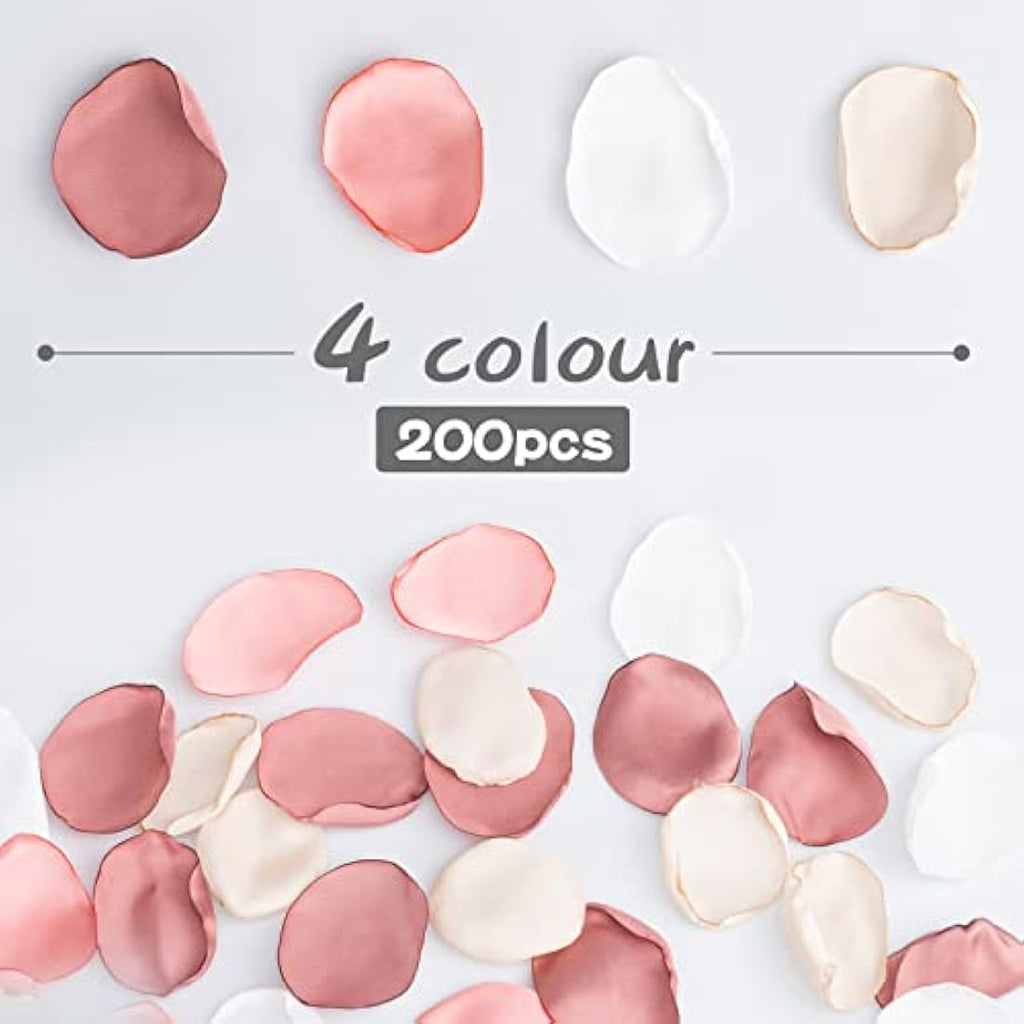 200Pcs Silk Rose Petals – Satin Artificial Wedding Decor