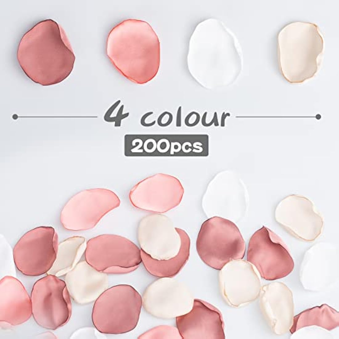 200Pcs Silk Rose Petals – Satin Artificial Wedding Decor