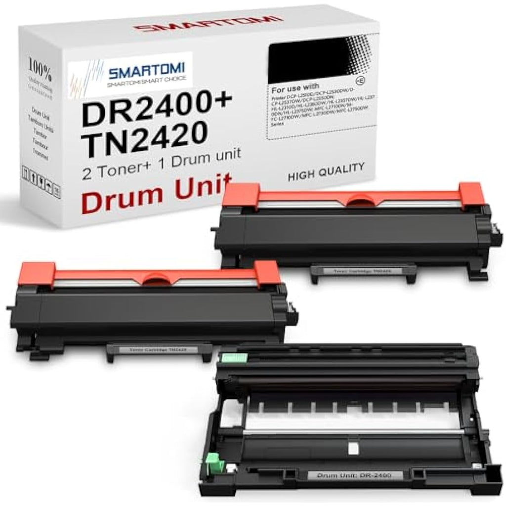 SMARTOMI TN2420 Toner & DR2400 Drum Unit for Brother MFC-L2710DW (3 Pack)