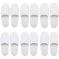 Disposable Spa Slippers – 6 Pairs White Coral Fleece
