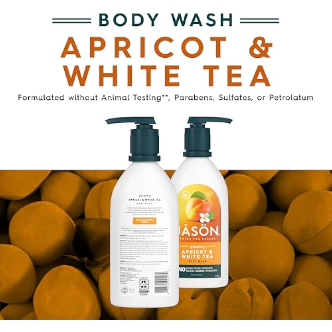 Jason Natural Apricot Body Wash – Moisturizing Vitamin E Cleanser 887ml