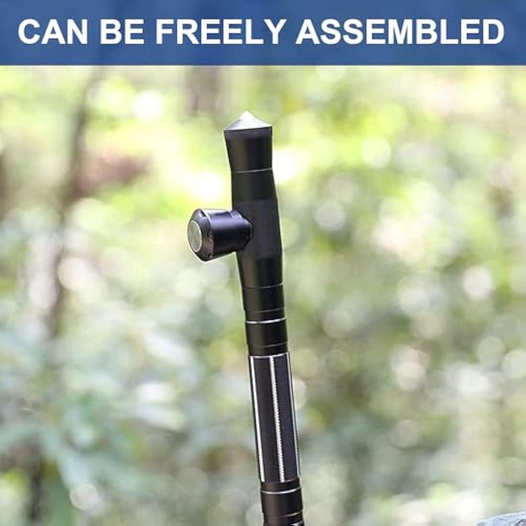 aiGear Tactical Trekking Poles | Adjustable Aluminum Hiking Stick - Black