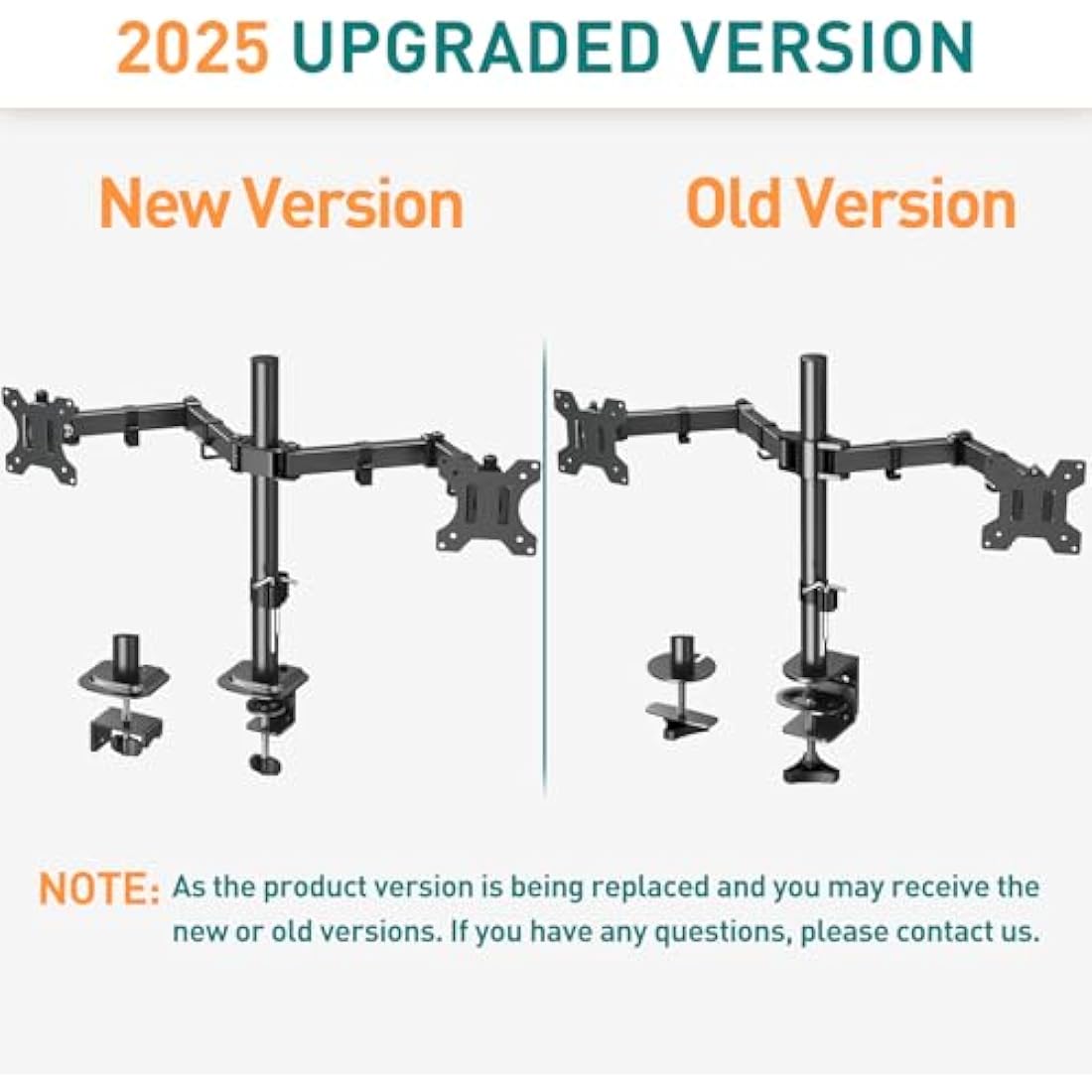 ELIVED Dual Monitor Arm - Adjustable Desk Mount for 13-32 Inch Screens