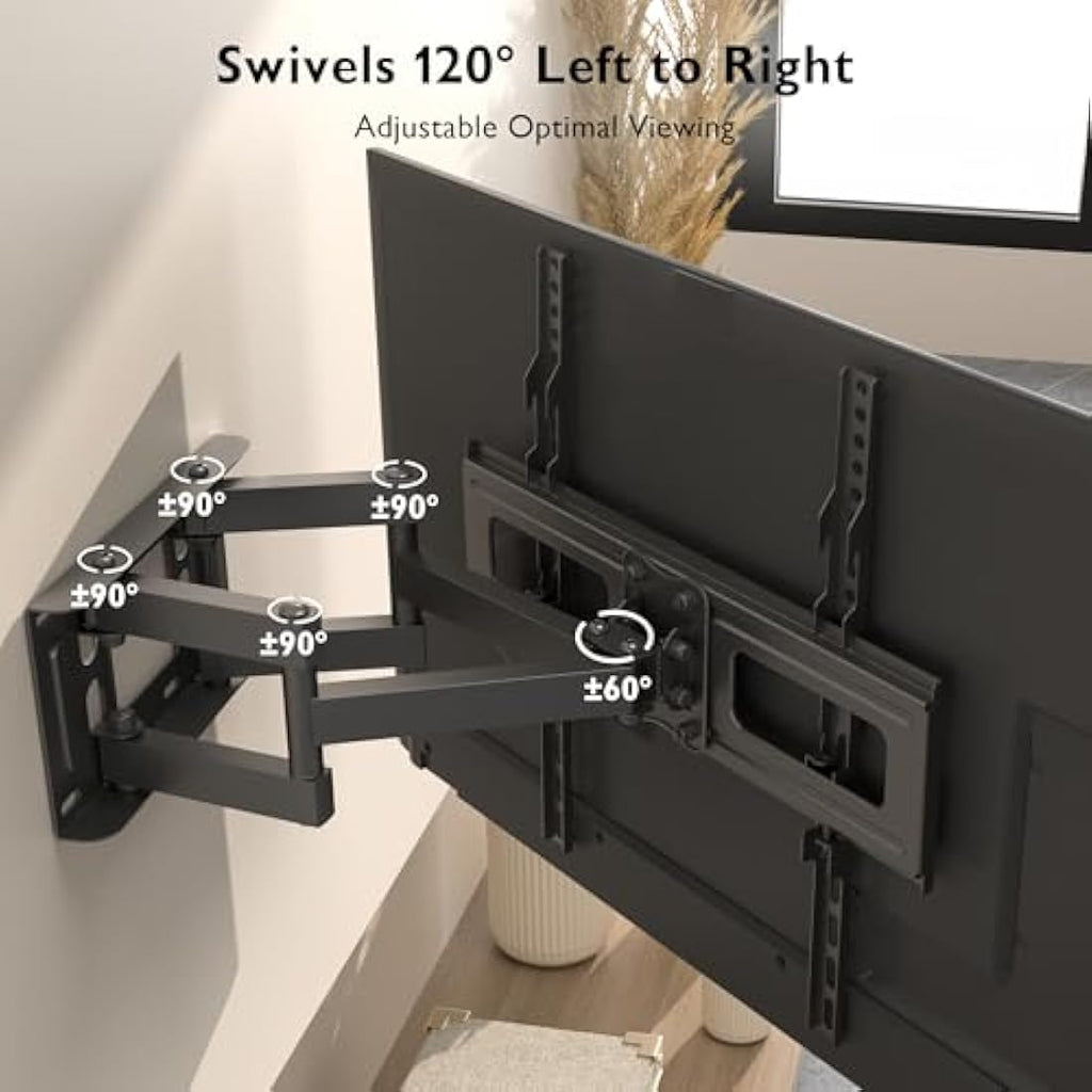 BONTEC Full Motion TV Wall Mount | 23-70 Inch Swivel & Tilt Bracket