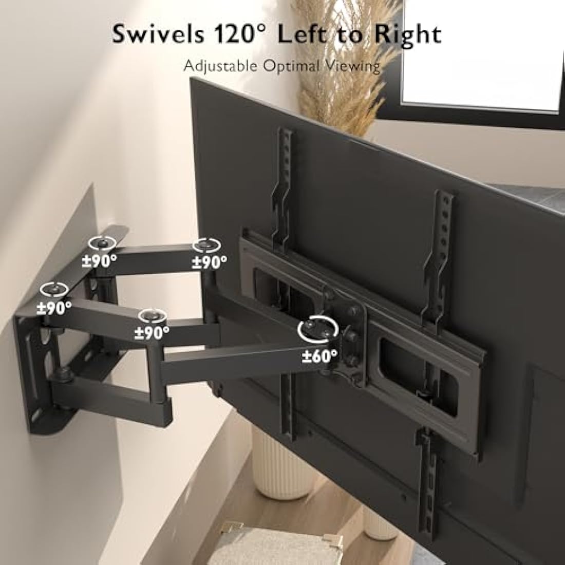 BONTEC Full Motion TV Wall Mount | 23-70 Inch Swivel & Tilt Bracket