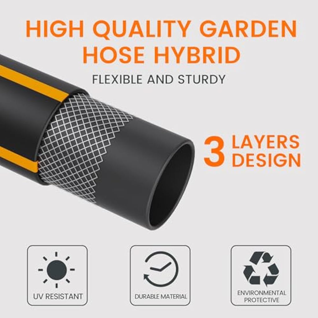 Giraffe Tools Retractable Garden Hose Reel | 35m Wall Mounted – Grey