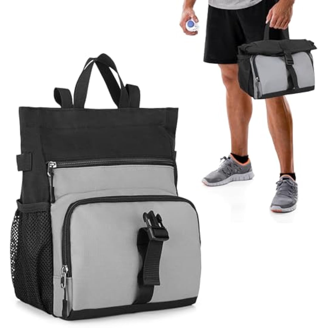 PGmoon Bouldering Chalk Bucket | Magnetic Sealing Climbing Bag with Pockets
