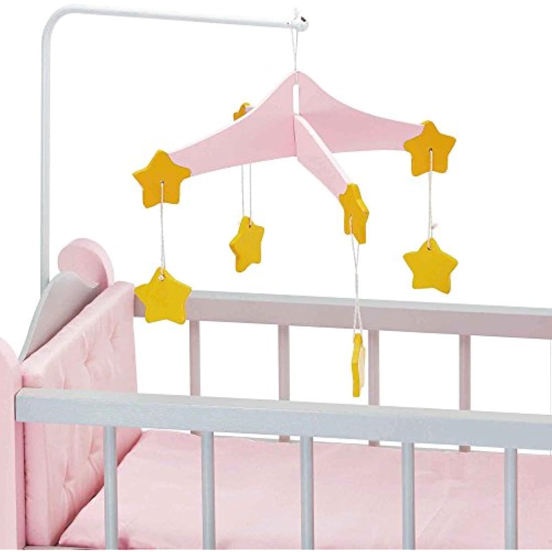 Olivia's Little World Wooden Baby Doll Crib with Storage – Grey/Pink