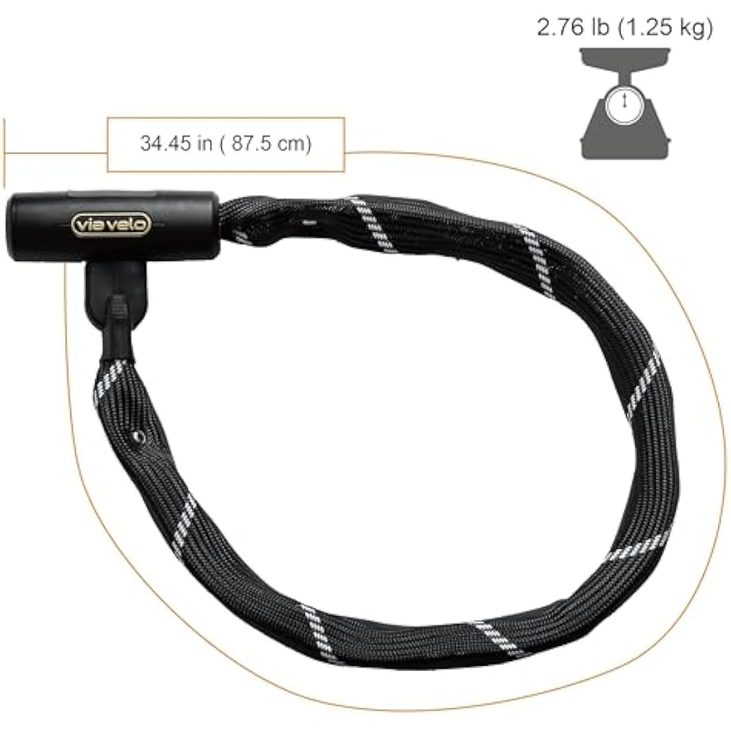 Via Velo Heavy-Duty Bike U-Lock and Chain Set | Sold Secure Gold
