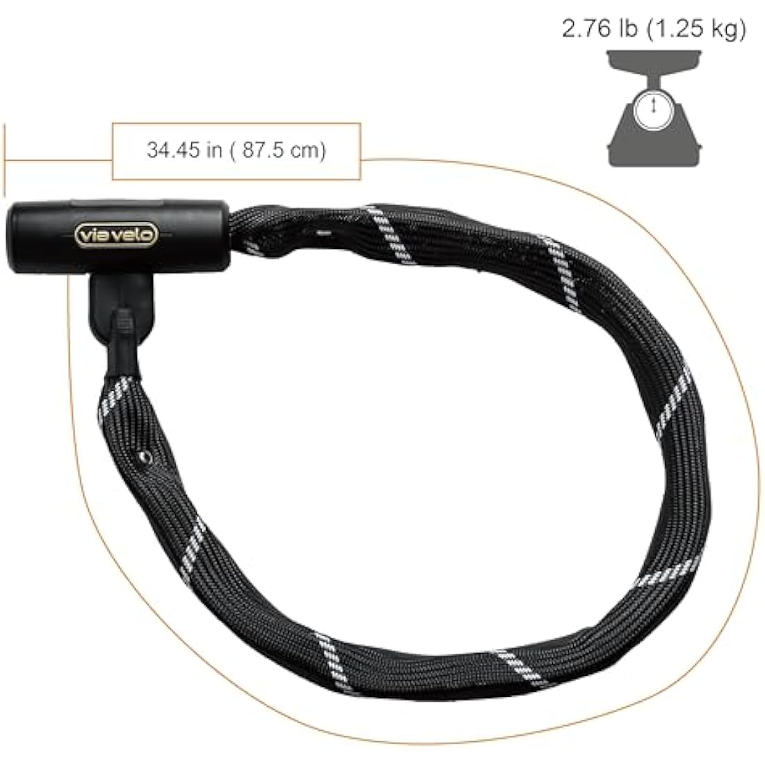 Via Velo Heavy-Duty Bike U-Lock and Chain Set | Sold Secure Gold