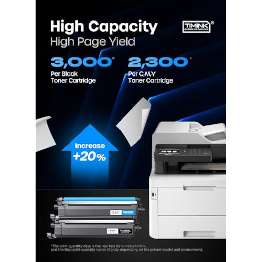 Timink TN248XL High Yield Toner Cartridge for Brother Printers | 5-Pack