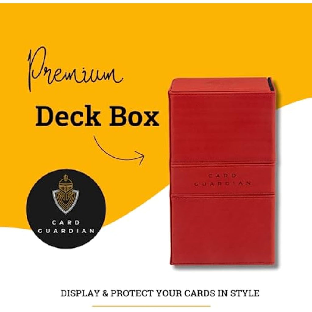 Card Guardian Double Deck Box for 200+ TCG Cards - Red PVC-Free