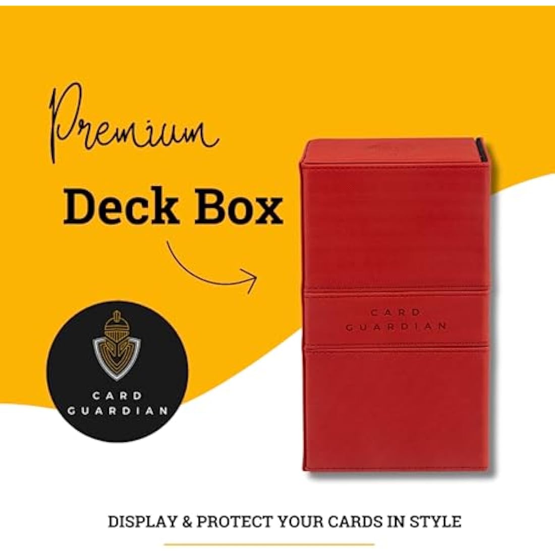 Card Guardian Double Deck Box for 200+ TCG Cards - Red PVC-Free