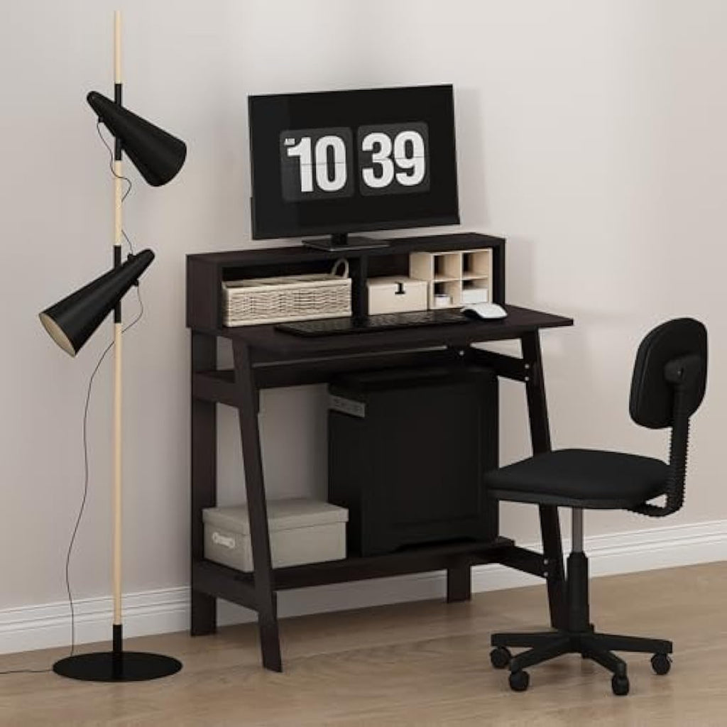 Furinno Simplistic A-Frame Computer Desk - Dark Walnut Wood Study Table