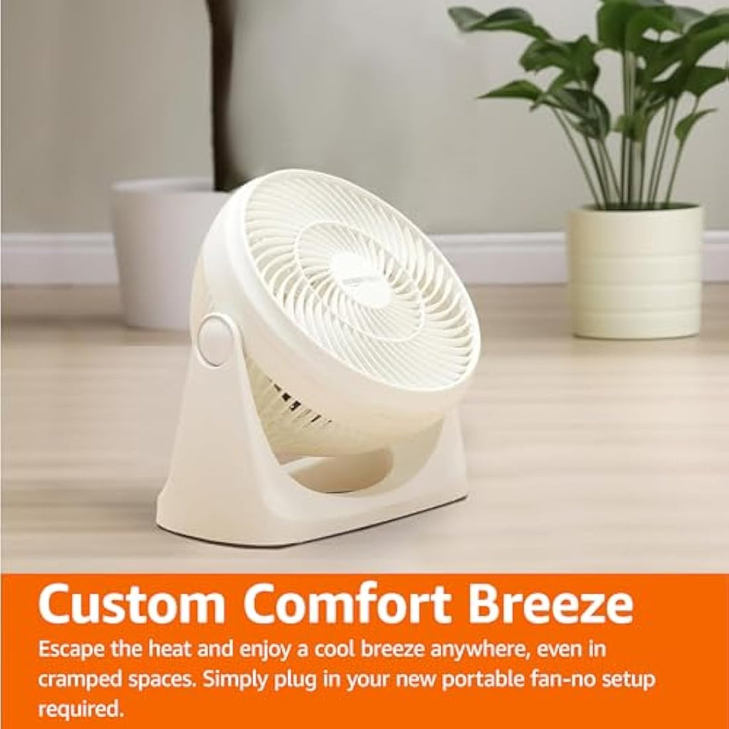 7-Inch Portable Desk Fan | 3-Speed Quiet Cooling – White